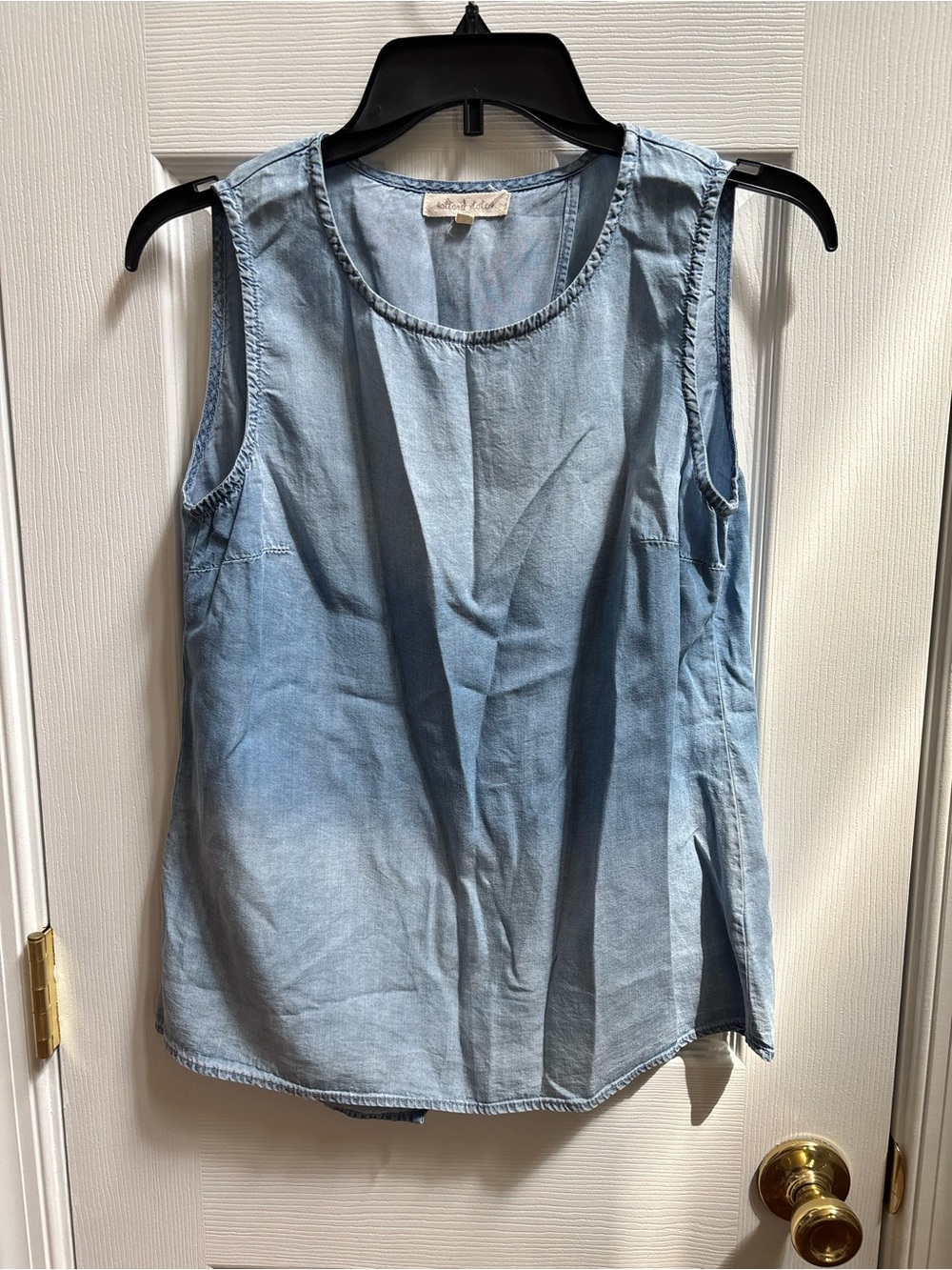 Altar’d State Light Blue Denim/Chambray Ombré Tank Top w/ Open Back, Size S, EUC